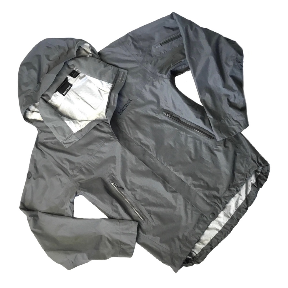 Marmot Precip Membrain Full Zip Rain Jacket Gray Sz S